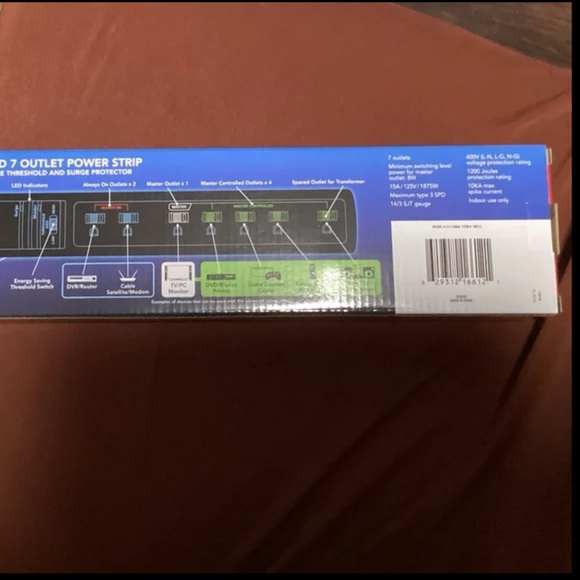 Sunbeam Advanced 7 Outlet Power Strip Bundle NEW - Picture 2 of 5
